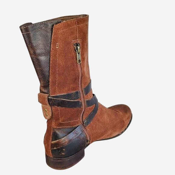 UGG Deanna Boots Chocolate Brown Suede Leather Shearling Lined Mid-Calf l Size 8 - Picture 6 of 8